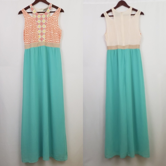 Flying Tomato Dresses & Skirts - Flying Tomato Maxi Dress Floral Embroidered Boho M